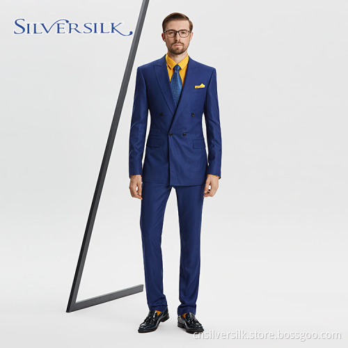 Dubbelbröst Slim BrideGroom Tuxedo Navy Blue Blazer